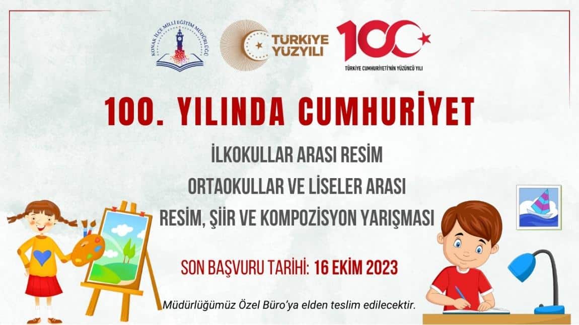 100. Yılında Cumhuriyet Temalı Resim, Şiir ve Kompozisyon Yarışması Hk.